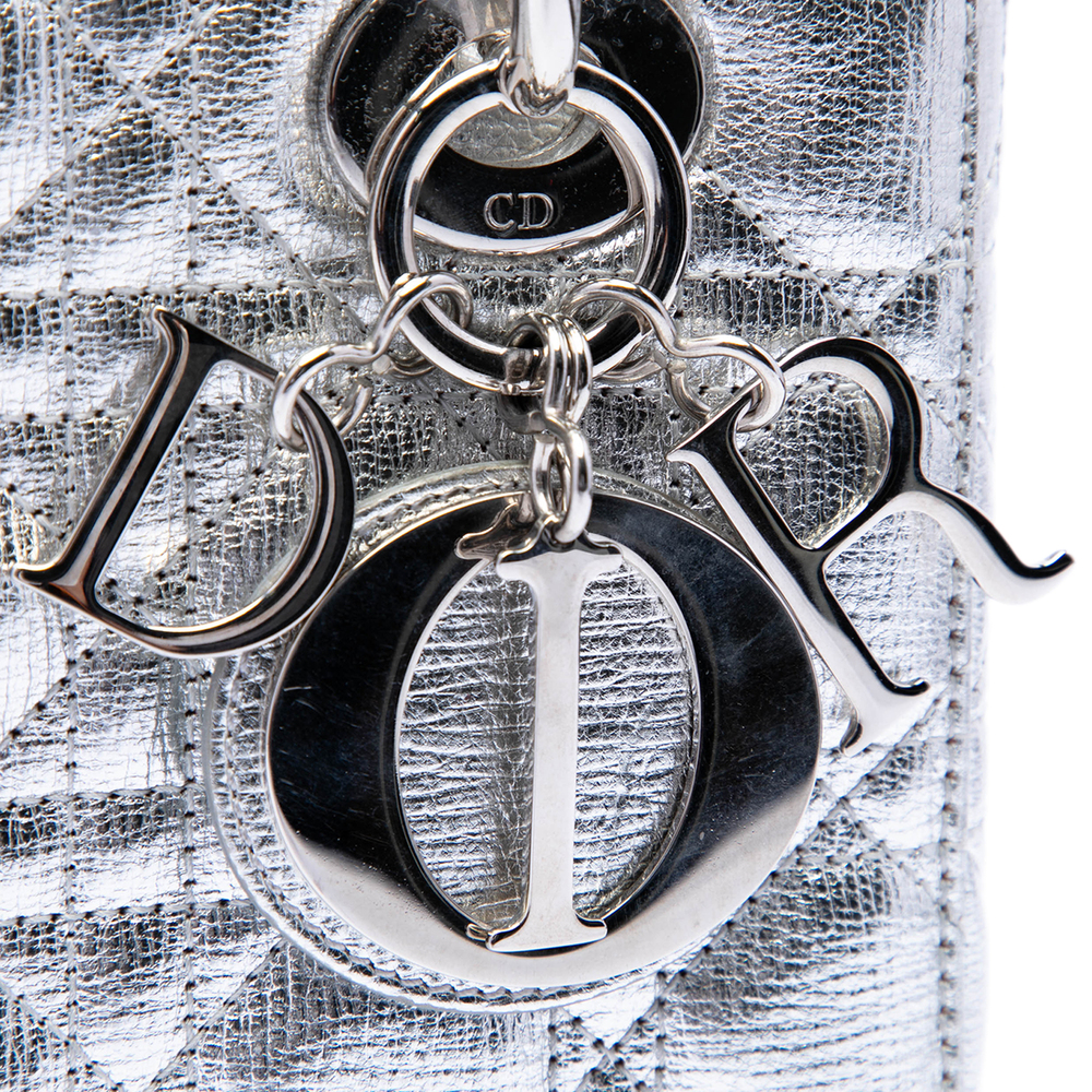 Pre-Loved Dior Small Metallic Grained Calfskin Cannage My ABCDior Lady Dior - Picture 5 of 7